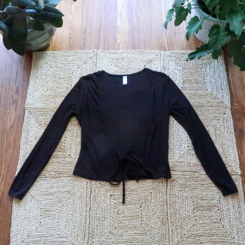 American Apparel Tie Front Cardigan